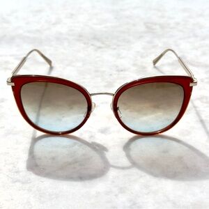 Longchamp Stylish Red and Silver Women's Sunglasses